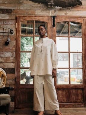 Tupelo Trousers In Buttercup Embroidery